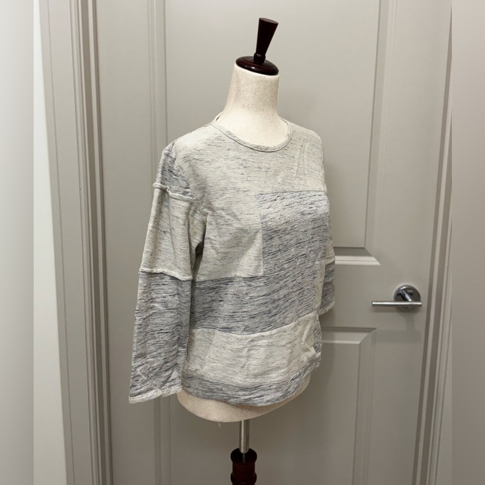 Tibi - Gray Patchwork Sweatshirt Top - image 4